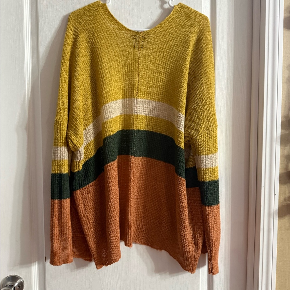 Runway 7 Multi Color Striped Open Front Cardigan 2X.  F-214 - Picture 4 of 4